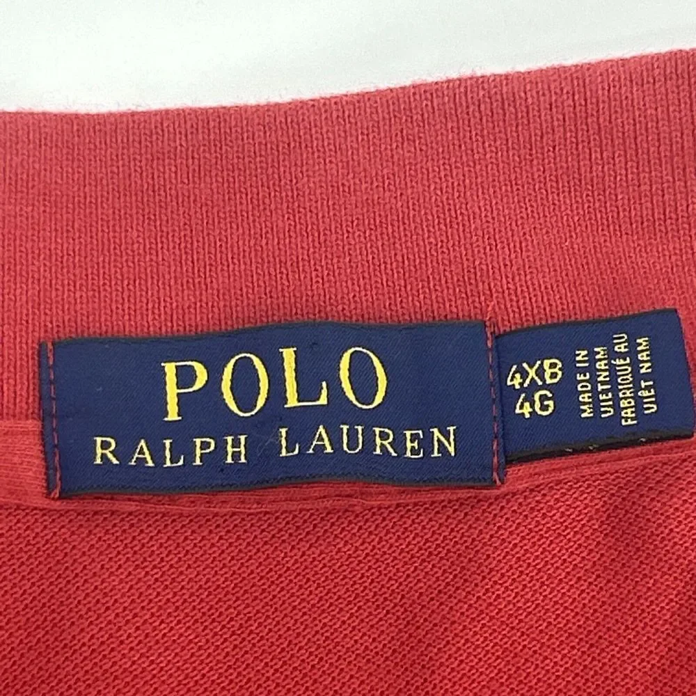 Polo Ralph Lauren Shirt Men's 4XB Big Red Short Sleeve‎ Polo Pique Preppy